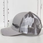Ball Cap Grey with Camo Netback