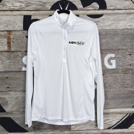 Ladies Quarter Zip Sweatshirt White