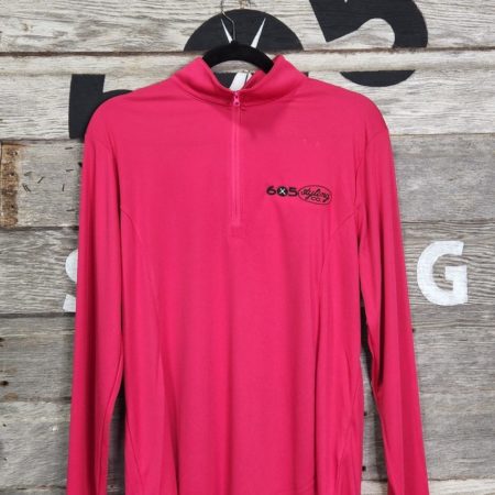 Ladies Quarter Zip Sweatshirt Pink